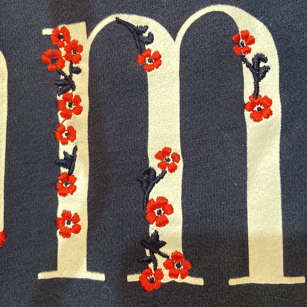 TOMMY HILFIGER NAVY EMBROIDERED FLEECE HOODIE - Picture 6 of 9